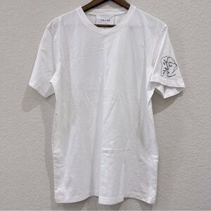 Frame Embroidered Short Sleeve White Tee shirt Size Medium